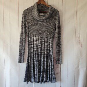 Calvin Klein Cowlneck Midi Dress, Sz L, Black/White Business Casual Dress EUC